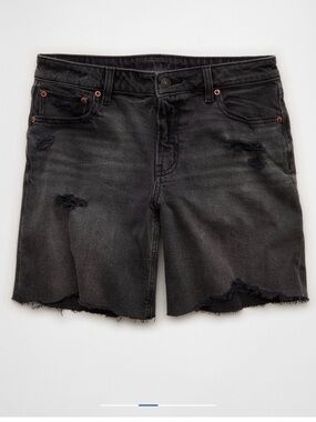 American Eagle Outfitters Distressed Charcoal Black Denim Shorts